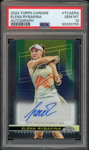 2024 Topps Chrome Tennis #TCAERA Elena Rybakina RC Auto PSA 10 GEM MINT
