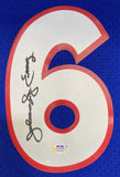 Julius Dr. J Erving Signed 76ers Blue M&N Hardwood Classics Swingman Jersey PSA