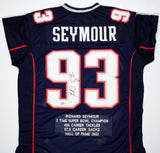 Richard Seymour Autographed Blue Pro Style STAT Jersey- Beckett W Holo *Black*UP