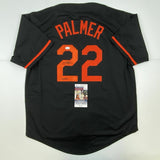 Autographed/Signed JIM PALMER HOF 1990 Baltimore Black Baseball Jersey JSA COA