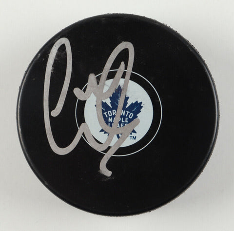 Leo Komarov Signed Toronto Maple Leafs Logo Hockey Puck (JSA COA)