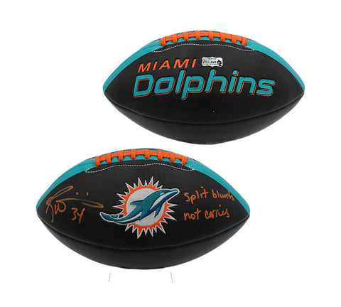 Ricky Williams Signed Miami Dolphins Embroidered Black Football w- "Split Blunt"