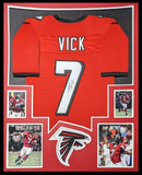 FRAMED ATLANTA FALCONS MICHAEL VICK AUTOGRAPHED SIGNED JERSEY JSA COA