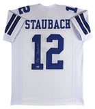 Roger Staubach Authentic Signed White Pro Style Jersey BAS