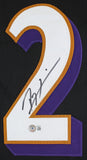 Ray Lewis Authentic Signed Black Pro Style Stat Jersey BAS Witnessed