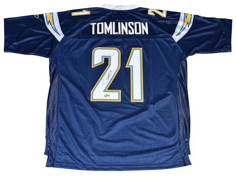 LADAINIAN TOMLINSON SIGNED SAN DIEGO CHARGERS #21 REEBOK PREMIER JERSEY BECKETT