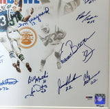 1968 Jets Super Bowl III Auto Framed 16x20 Photo 25 Sigs Namath PSA/DNA S06373