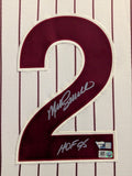 SUEDE FRAMED PHILADELPHIA PHILLIES MIKE SCHMIDT AUTOGRAPHED JERSEY FANATICS HOLO