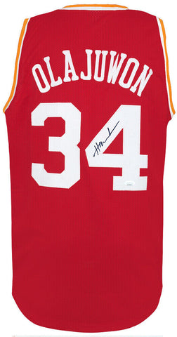 Hakeem Olajuwon Signed Red 'The Dream' T/B Custom Basketball Jersey - (JSA COA)