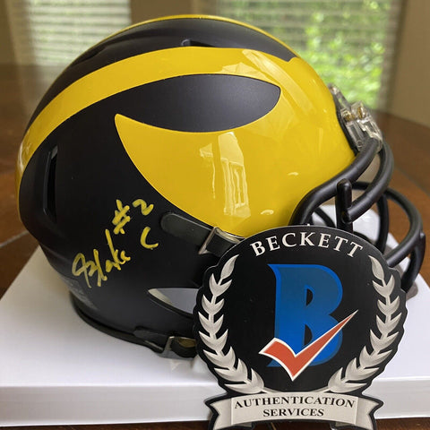 Blake Corum Autographed University of Michigan Wolverines Mini Helmet Beckett