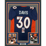 FRAMED Autographed/Signed TERRELL DAVIS 33x42 Blue Football Jersey JSA COA