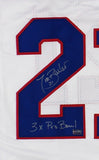 Tiki Barber New York Custom White Jersey with "3x Pro Bowl" Inscription