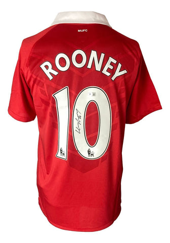 Wayne Rooney Signed Manchester United Red Nike Large Soccer Jersey BAS