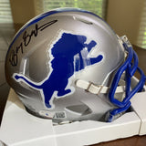 Barry Sanders Autographed Signed Throwback Detroit Lions Mini Helmet Beckett