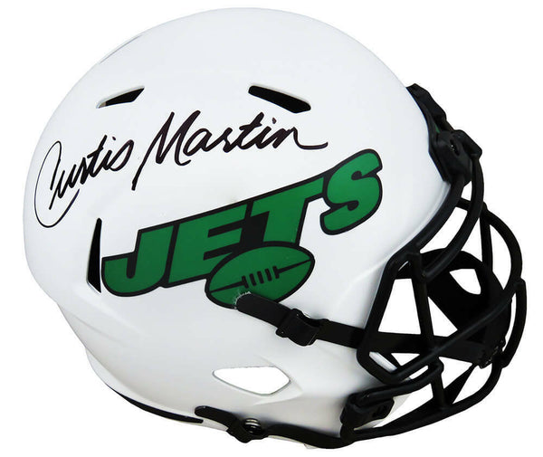 Curtis Martin Signed Jets Lunar Eclipse Riddell F/S Speed Rep Helmet - SS COA