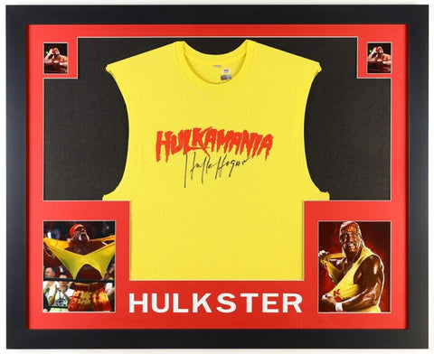 Hulk Hogan Signed Framed Hulkamania T-Shirt (PSA) 12xChampion Wrestler WWF & WCW