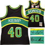 SONICS SHAWN KEMP AUTOGRAPHED BLACK AUTH M & N JERSEY M REIGN MAN MCS 203429