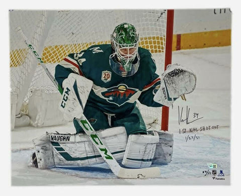 KAAPO KAHKONEN Autographed "1st NHL Shut Out" 16" x 20" Photograph FANATICS LE