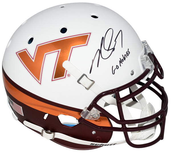 MICHAEL VICK SIGNED VIRGINIA TECH WHITE FULL SIZE AUTHENTIC HELMET W/ GO HOKIES