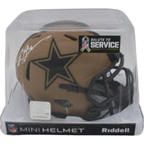 Deion Sanders Signed Dallas Cowboys 23 Salute Mini Helmet Beckett 45417