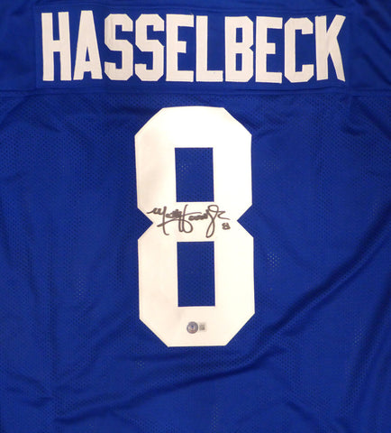 Seattle Seahawks Matt Hasselbeck Autographed Blue Jersey Beckett BAS QR #W921226