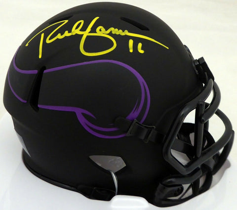 RICH GANNON AUTOGRAPHED VIKINGS ECLIPSE BLACK SPEED MINI HELMET BECKETT 190033