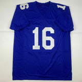 Autographed/Signed FRANK GIFFORD HOF 77 New York Blue Football Jersey JSA COA