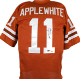 Major Applewhite Autographed Orange College Style Jersey w/Hook Em- Beckett Holo