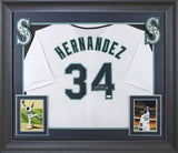 Felix Hernandez Authentic Signed White Pro Style Framed Jersey JSA Witness