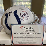 PEYTON MANNING SIGNED AUTOGRAPHED INDIANAPOLIS COLTS MINI HELMET HOF 21 FANATICS