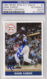 HANK AARON Autographed Atlanta Braves 1992 Front Row Card #1 - PSA/DNA