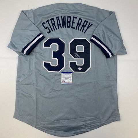 Autographed/Signed Darryl Strawberry New York Grey Baseball Jersey PSA/DNA COA