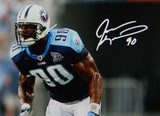 Jevon Kearse Signed Tennessee Titans 8x10 Running PF Photo- Beckett Auth *White