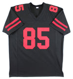 George Kittle Authentic Signed Black Pro Style Jersey w/ Red Numbers BAS Witness