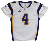 Vikings Brett Favre 2009 Game Used White Reebok Road Jersey Photo Matched