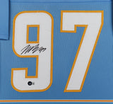 Joey Bosa Signed San Diego Chargers 35x43 Framed Jersey (Beckett Hologram) L.B.