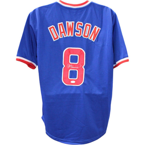 Andre Dawson Autographed/Signed Blue Pro Style Jersey JSA 45958