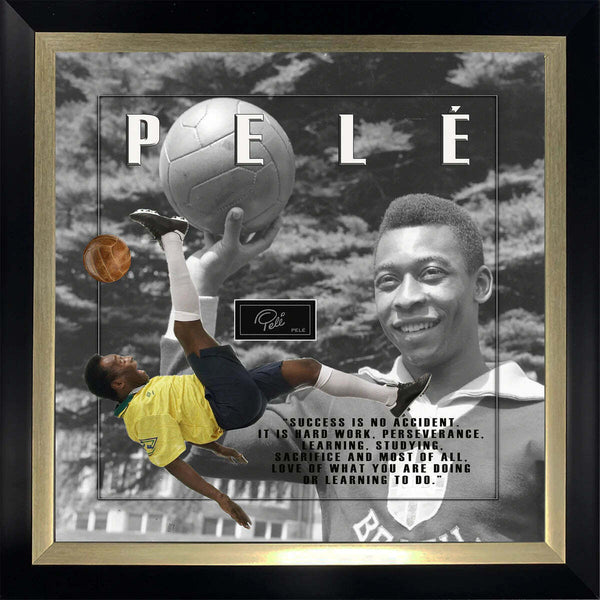 Pele Brazil Laser Engraved Signature Framed Artwork