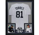 Gleyber Torres Signed New York Large Framed Custom Pinstripe Jersey