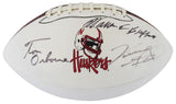 Warren Buffett, Tom Osborne & VInce Gill Signed White Panel Logo Football PSA