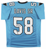 Thomas Davis Authentic Signed Carolina Blue Pro Style Jersey BAS Witnessed 2