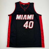 Autographed/Signed Udonis Haslem Miami Black Basketball Jersey Beckett BAS COA