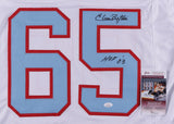 Elvin Bethea Signed Houston Oilers White Jersey Inscribed "HOF '03" (JSA COA)