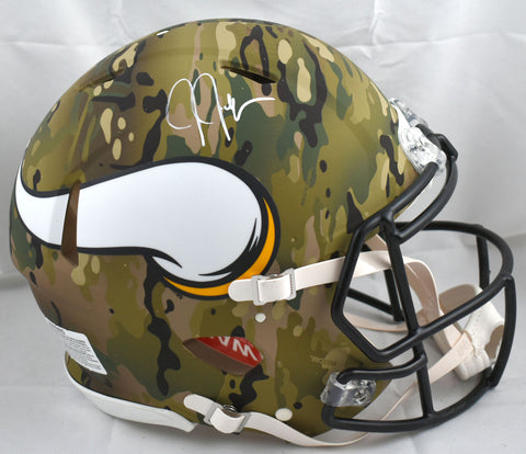 Justin Jefferson Autographed Vikings F/S Camo Speed Auth. Helmet- Beckett W Holo