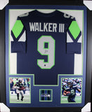 KENNETH WALKER (Seahawks blue TOWER) Signed Autographed Framed Jersey Beckett