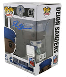 Cowboys Deion Sanders Signed Funko Pop Vinyl Figure w/ Blue Sig BAS Witnessed