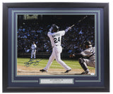 Ken Griffey Jr. Signed In Blue Framed Seattle Mariners 16x20 Photo JSA