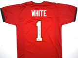 Rachaad White Autographed Red Pro Style Jersey - Beckett W Hologram *Black