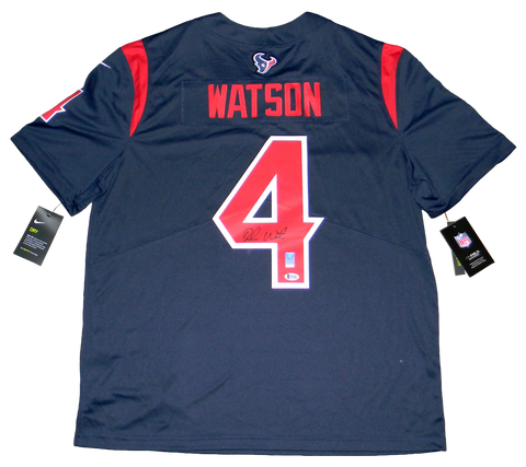 DESHAUN WATSON SIGNED HOUSTON TEXANS #4 COLOR RUSH NIKE LIMITED JERSEY BECKETT