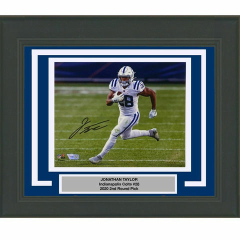 FRAMED Autographed/Signed JONATHAN TAYLOR Colts 8x10 Photo Fanatics COA Auto #1